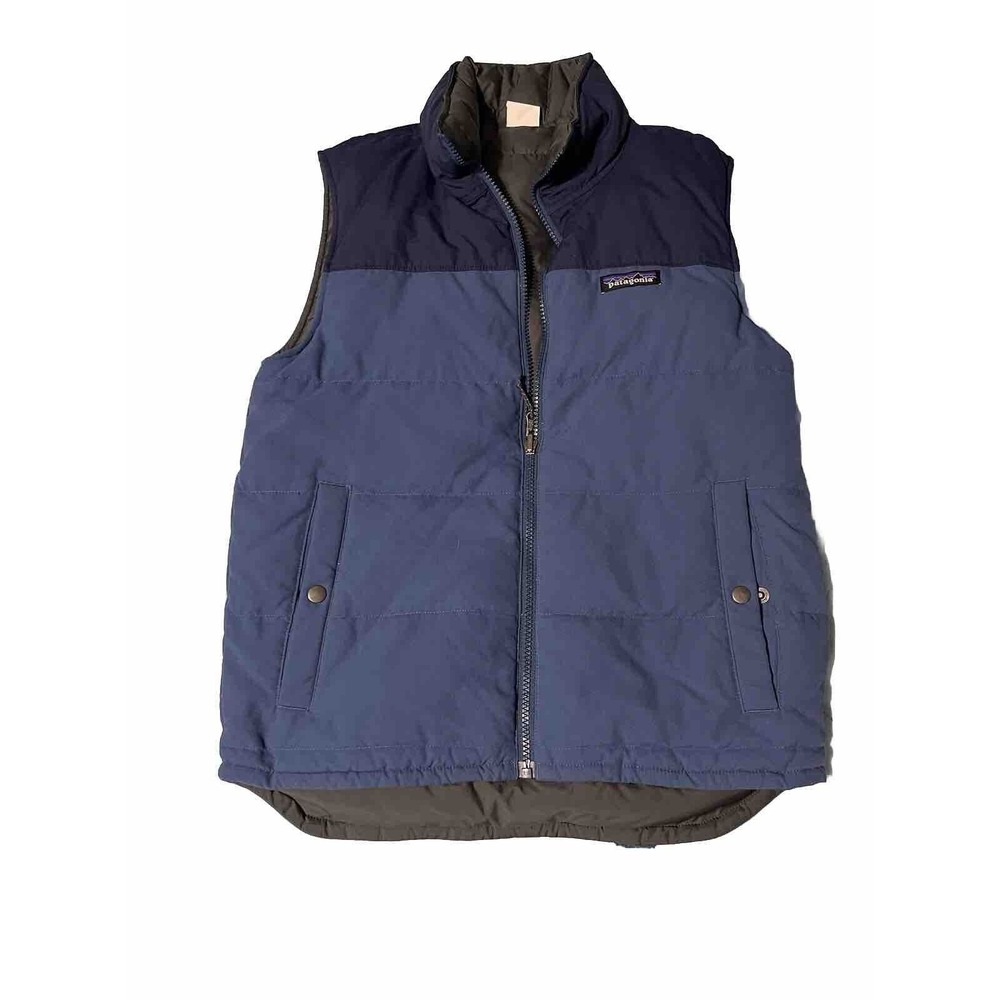 PATAGONIA MEN'S XXS GLASS BLUE/GREY REVERSIBLE PUFFY BIVY DOWN VEST